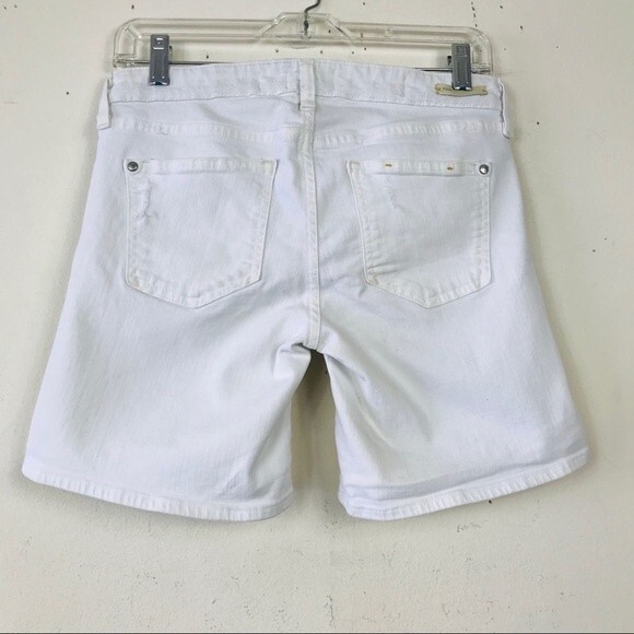 Anthropologie Pilcro Letterpress Stet Off White Distressed Jean Denim Shorts 26 - Picture 6 of 13